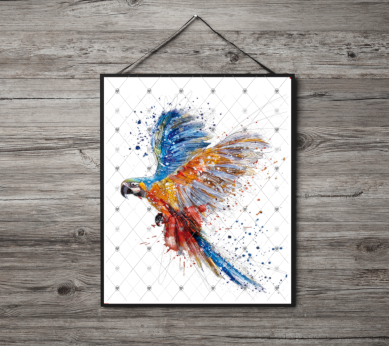 Parrot A4 Print, Parrot Custom Print, Personalised Wall Art